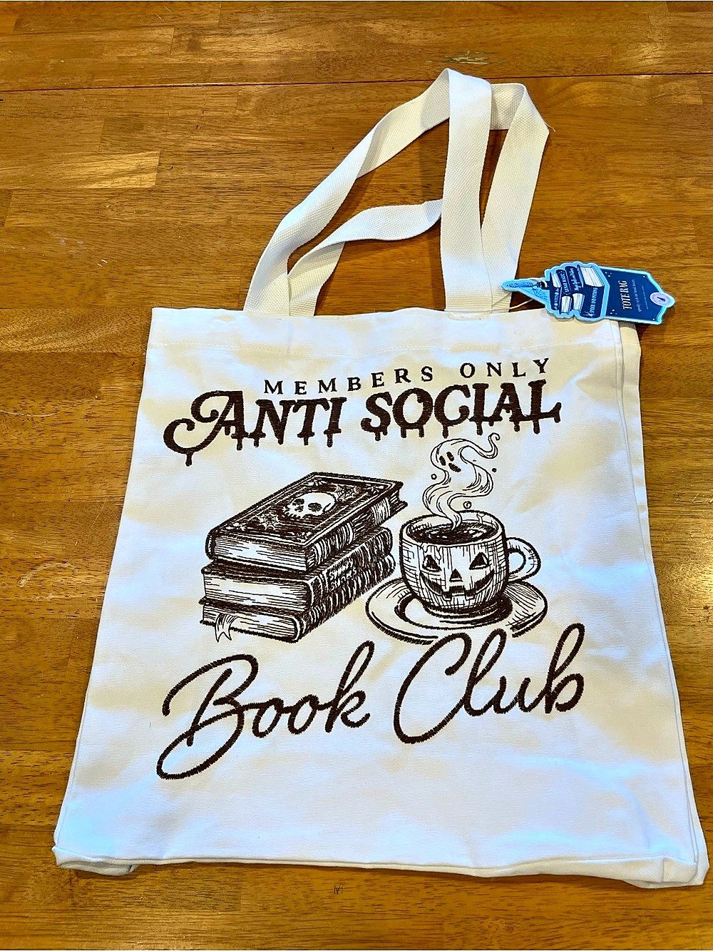 The Haunted Book Club Anti Social Book Club Tote Bag White